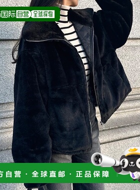 日本直邮JUNOAH 两色拉链中棉皮草外套 JU5602EW006568