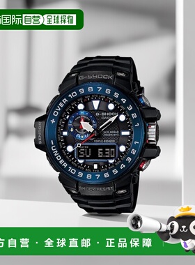 日本直购CASIO卡西欧G-Shock 男士黑色圆表盘手表GWN-1000B-1BJF