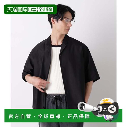 日本直邮NANO universe 0 ZERO LAYER 开领衬衫 黑色
