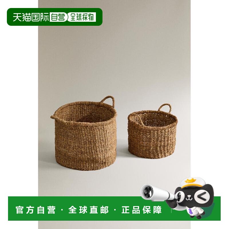 日本直邮Zara带大型手柄的海草篮