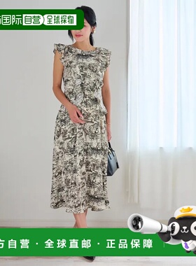 1h可退 日本直邮SWEET MOMMY 女士法式田园风印花荷叶边连衣裙 调