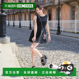 日本直邮日潮 michellmacaron格子纹带结喇叭裙连衣裙SCC0434X