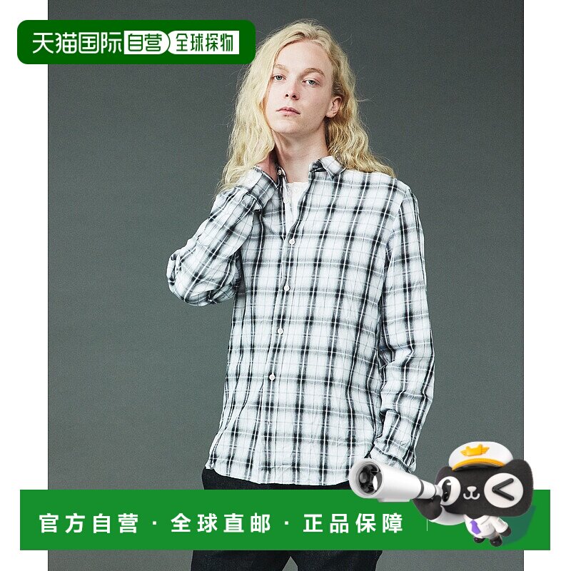 1h可退 日本直邮5351 POUR LES HOMMES男士洗水格纹长袖衬衫  024