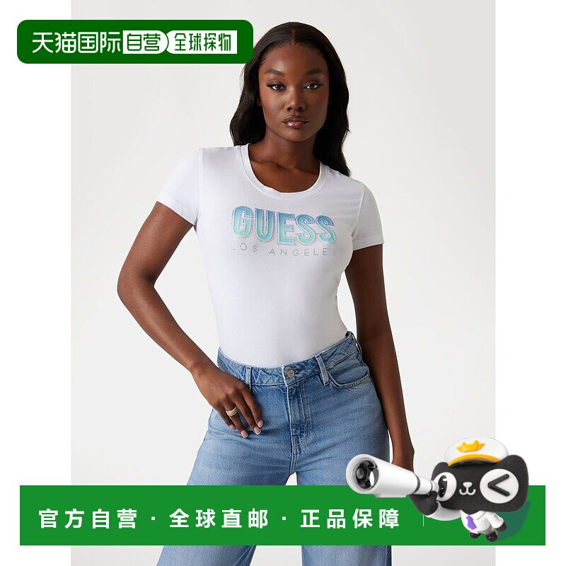 日本直邮Guess CN Ss Glitter Degrade Logo Tee 短袖T恤 GU1432E