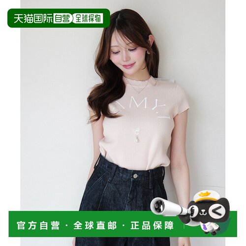日本直邮eimy istoire 女装 短袖针织衫 胸前刺绣logo+后背可拆卸
