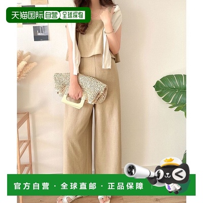 日本直邮Classical Elf 亚麻质感荷叶边胸衣式背心 C04519EW01217