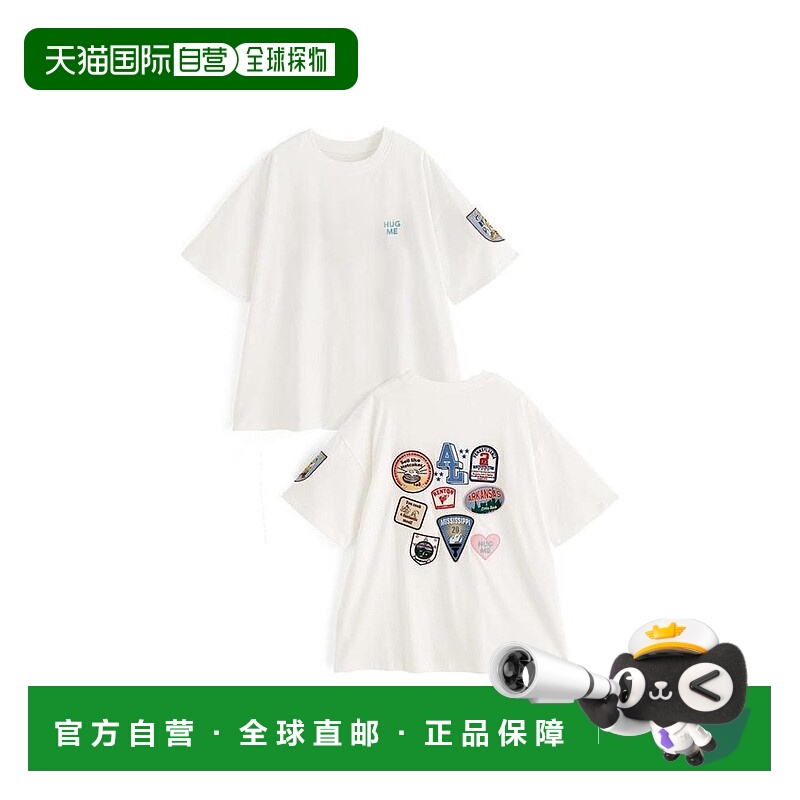 日本直邮日潮 GRL 刺绣徽章T恤  cc26宽松