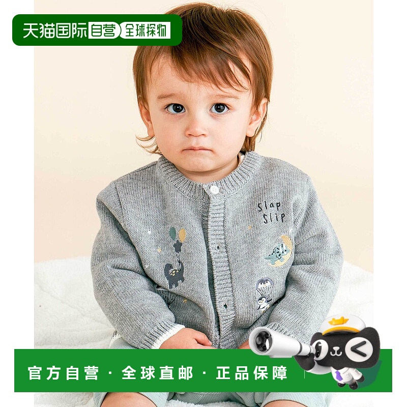 1h可退 日本直邮SLAP SLIP BABY 儿童秋冬长袖卡通刺绣配色针织开