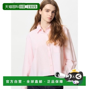 日潮跑腿UNIQLO优衣库JW合作款女装牛津纺箱型条纹衬衫衬衣477683