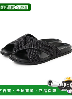 1h可退 日本直邮MANOLO BLAHNIK 男士拉菲亚交叉带沙滩凉鞋 24330