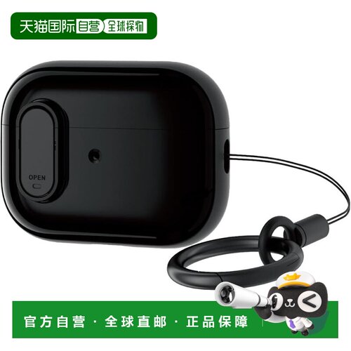 【日本直邮】ELECOM AirPods Pro2 混合PC+TPU锁扣壳 黑色