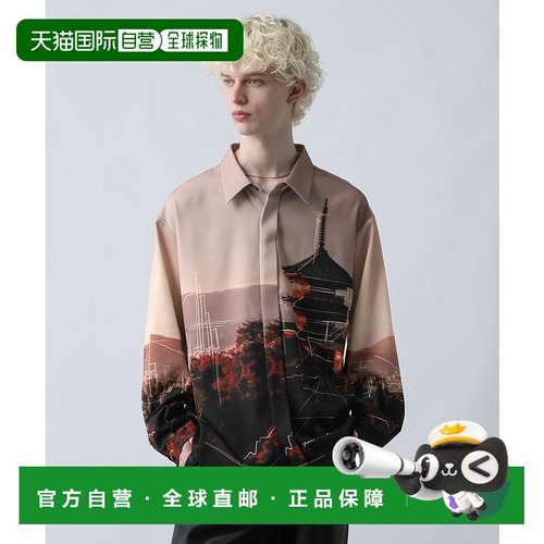 1h可退 日本直邮HARE男装 宽松版型 落地风景线绘印花半透明感设