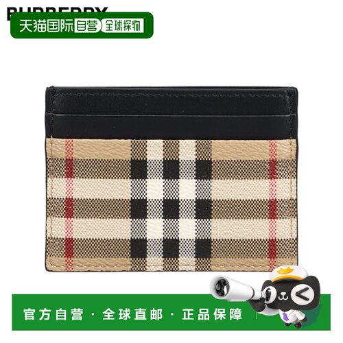 日本直邮Burberry Vintage Check Card Holder Beige Women's Che
