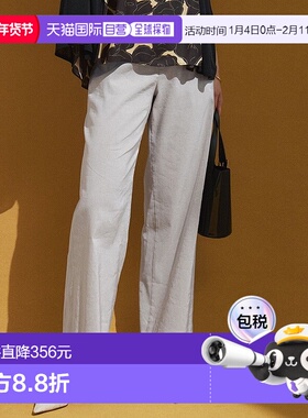 日本直邮23区 亚麻粘胶弹力阔腿裤 [234613EW16631]休闲裤
