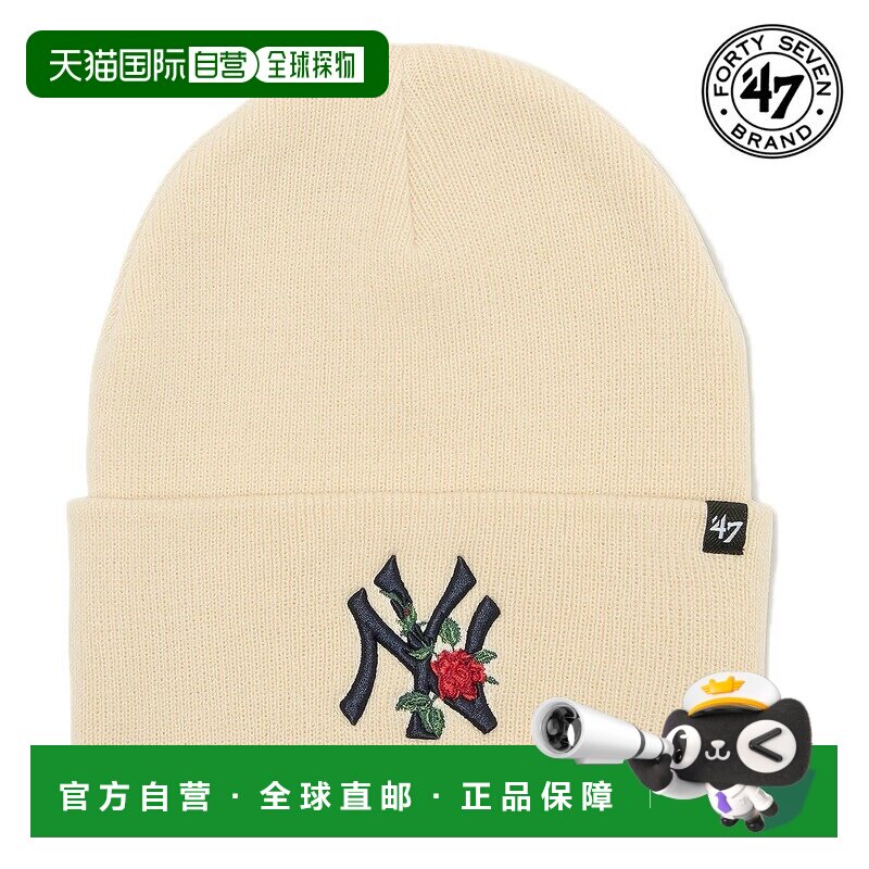 日本直邮47 Thorn系列 Cuff Knit 针织帽 纽约洋基 男士女士 花朵