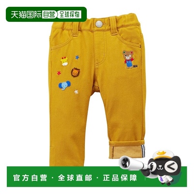 日潮跑腿mikihouse 儿童带卡通图标百搭裤子 (10) Mustard 90cm 1