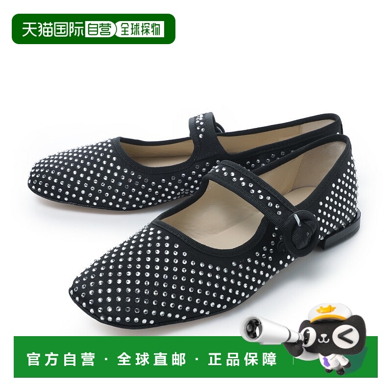 日本直邮Repetto GEORGIA SACCHETTO 女士芭蕾平底鞋黑色玛丽珍鞋
