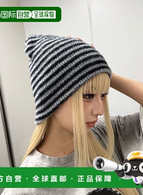 1h可退 日本直邮Figments 男女同款 细条纹针织帽 宽松半拉链设计