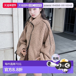 1h可退 日本直邮OLIVE des OLIVE 女装 合皮拼接 仿毛绒外套 宽松