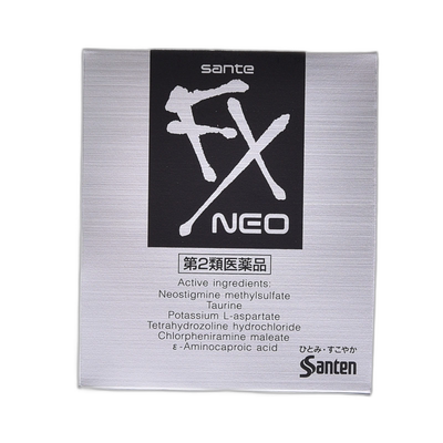 日本直邮SANTEN参天制药FXNEO眼药水12ML银色款清凉缓解疲劳