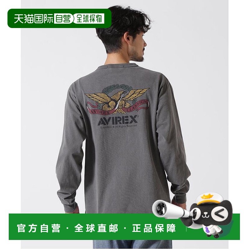 日本直邮AVIREX L/S Fade Wash Vintage Label 卫衣 [AV1129EM025