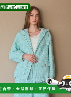 1h可退 日本直邮GRACE CLASS 女装 宽松版型 花呢连帽外套 022616