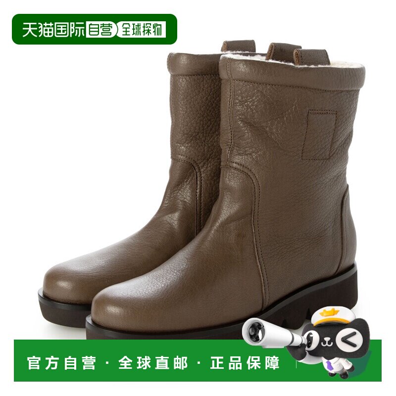 日本直邮SAYA 51223 Saya 3.5cm 真皮蟒蛇内衬短靴 (灰色)鞋女靴