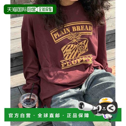 日本直邮AS KNOW AS plus 男女同款 oversized绒面印花长T恤 Q212
