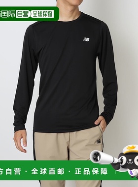 日本直邮New Balance 男士长袖运动标志T恤（黑色）AMT53405