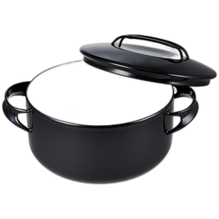 【日本直邮】Nodahoro野田珐琅 厨房用品 炖锅 20cm 黑 NOM-20TBK