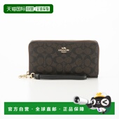 日本直邮COACH CW778新款 标志性手风琴圆形长款 钱包腕带