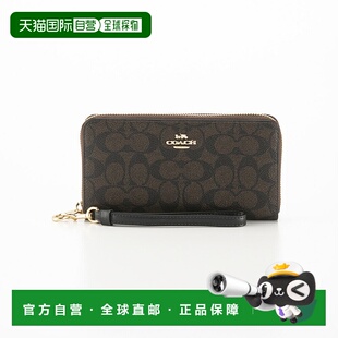 日本直邮COACH 标志性手风琴圆形长款钱包腕带 CW778新款