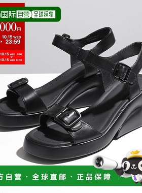 日本直邮CAMPER 凉鞋 Kaah K201214-001 女式绑带凉鞋带跟坡跟鞋