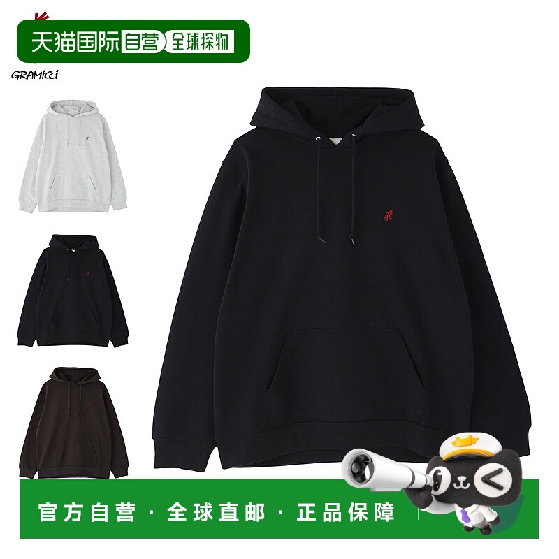 日本直邮Gramicci One Point 连帽运动衫套头衫男女长袖衬里灰色/