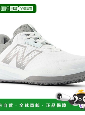 日本直邮New Balance 女士 NB 696 v6 O 网球鞋D 码全红土场地白W