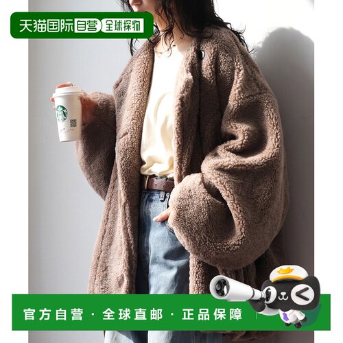 1h可退 日本直邮antiqua 女士 泰迪熊绒短款无领夹克 YP00208