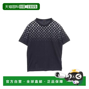 日本直邮中古LV路易威登男A级95新Cut Sew蓝色针织布棉上衣男装