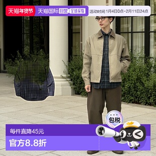 日潮跑腿UNIQLO优衣库 宽版格纹纽扣衬衫 08 DARK GRAY 男女兼用