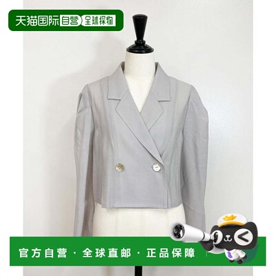 日本直邮puff sleeve cropped jacket 薰衣草色 短款夹克