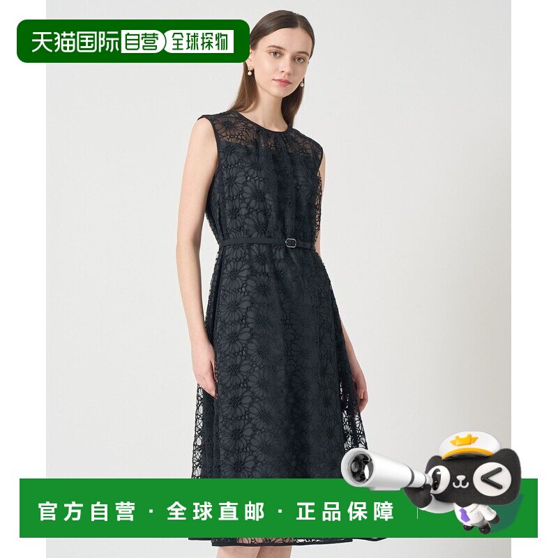 1h可退 日本直邮ANAYI 女装 A字刺绣连衣裙 半透明设计 简约无袖