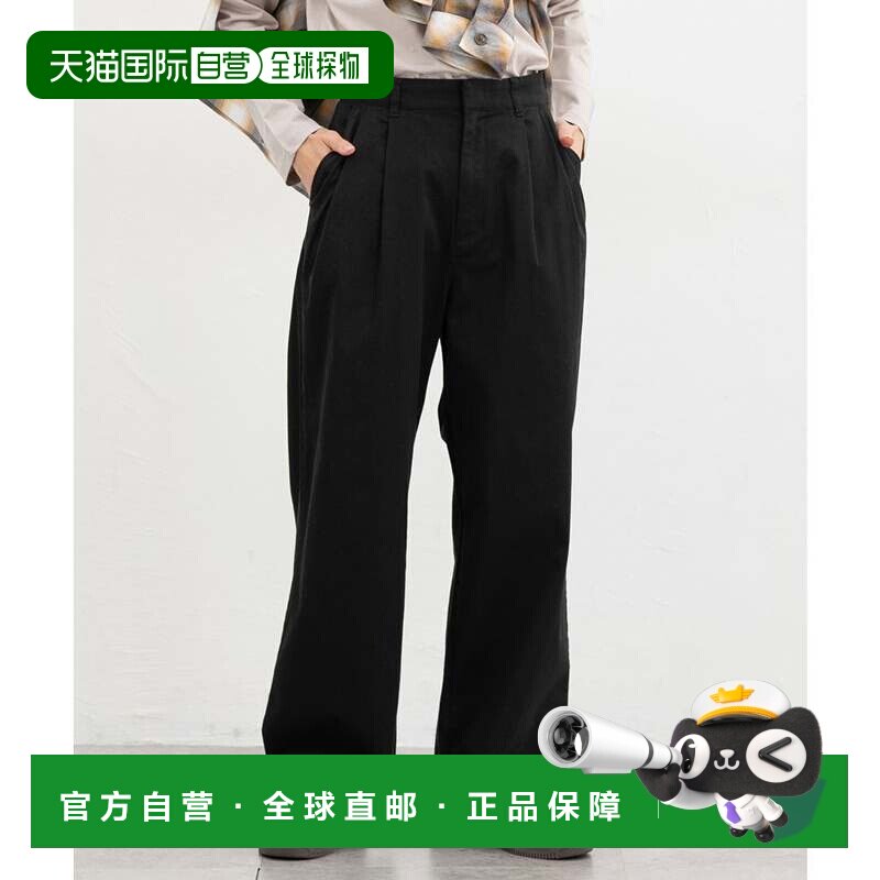 日本直邮Honeys 阔腿直筒裤 棉质阔腿裤 黑色裤子休闲裤