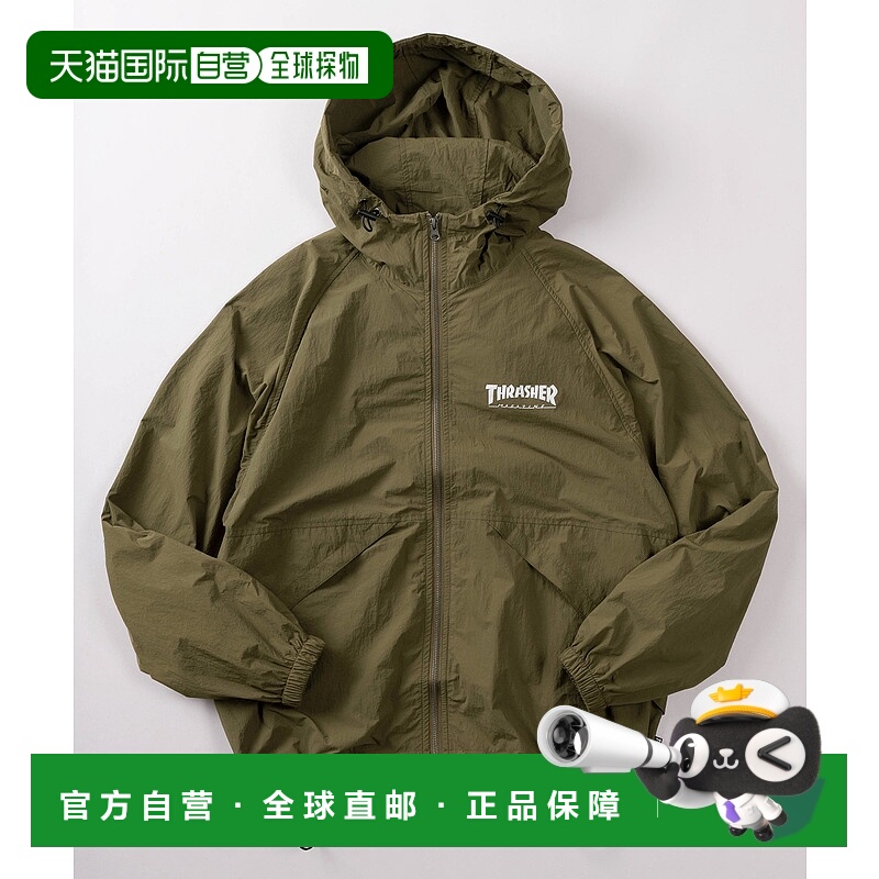 1h可退 日本直邮THRASHER 男女同款 尼龙连帽外套 单点刺绣背标设