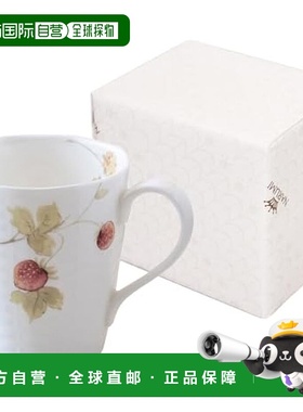 【日本直邮】鸣海草莓花纹马克杯 包装版 日本制 370cc 51281-282