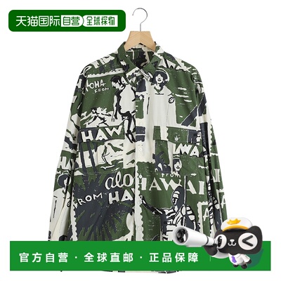 1h可退 日本直邮Porter Classic 男装 宽松夏威夷印花长袖衬衫 卷