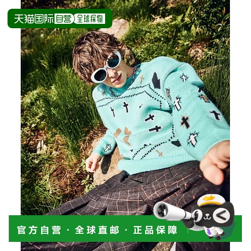 1h可退 日本直邮glamb男女同款Cross Ensemble针织衫 保暖四色大