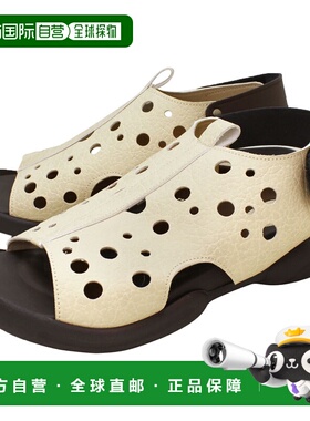 日本直邮RegettaCanoe 女士穿孔橡胶凉鞋交叉带和低跟（R286-IVO