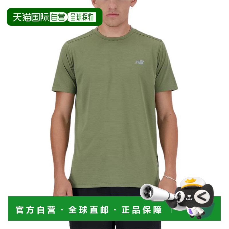 日本直邮New Balance  舒适 运动短袖T恤 男款 橄榄绿 吸汗透气