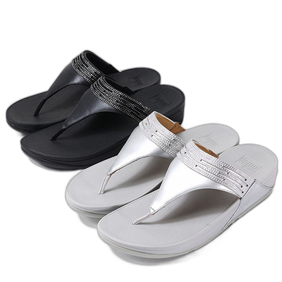 日本直邮 FITFLOP Lulu 激光水晶皮革趾柱凉鞋凉鞋 Lulu 坡跟鞋女