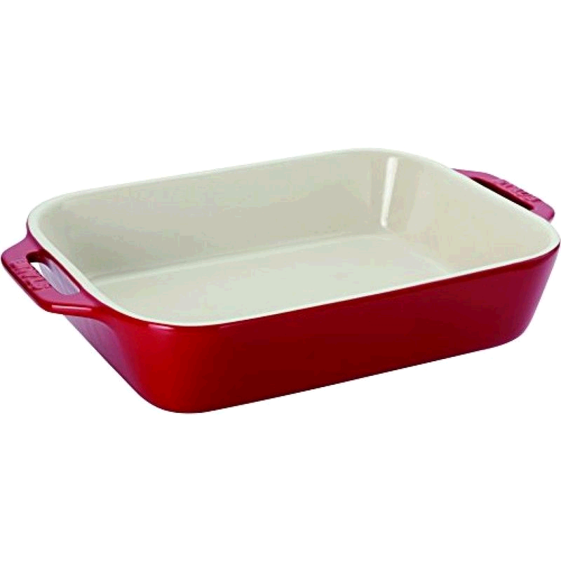 日本直邮Staub“矩形盘樱桃 27x20厘米”陶瓷烤盘烤箱微波炉