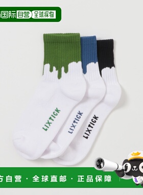 1h可退 日本直邮LIXTICK男士 drip图案3双装袜子 UMA7LIXTICK9TH